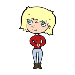 cartoon friendly woman