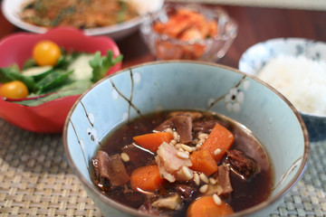 Bowl of Korean beef stew known as 