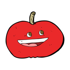 Obraz premium cartoon happy apple