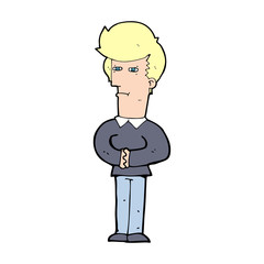 cartoon man narrowing his eyes