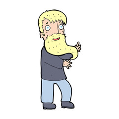 cartoon excited bearded man