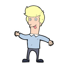 cartoon man sticking out tongue