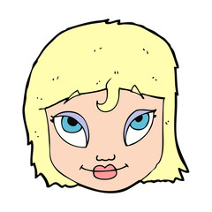 cartoon woman smiling