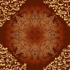 seamless pattern ornament Arabic calligraphy of text Eid Mubarak concept for muslim community festival Eid Al Fitr(Eid Mubarak)