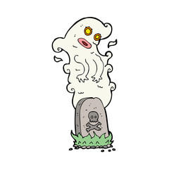 cartoon ghost rising from grave