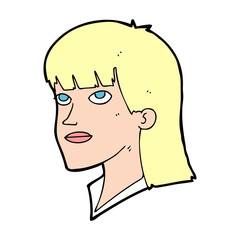 cartoon serious woman