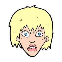 cartoon frightened woman