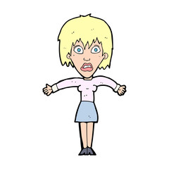 cartoon shocked woman