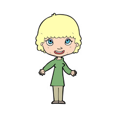 cartoon happy woman