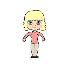cartoon woman shrugging shoulders