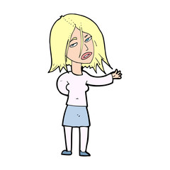 cartoon unhappy woman