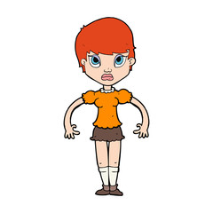 cartoon woman looking annoyed