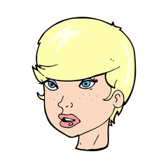 cartoon pretty female face