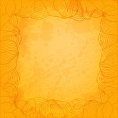 Abstract vector background with hand drawn frame and artistic gr