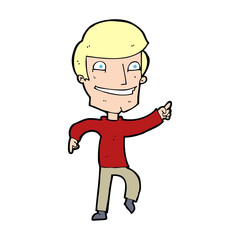 Obraz premium cartoon happy man pointing