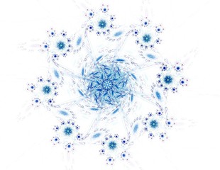 Colorful fractal rings, digital artwork