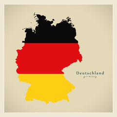 Modern Map - Germany coloured DE