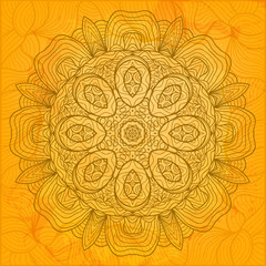Sunny colored abstract vector background with a round ornament