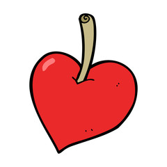 cartoon love heart apple