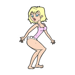 cartoon woman in lingerie