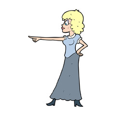 cartoon woman pointing finger