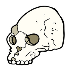 cartoon spooky skull