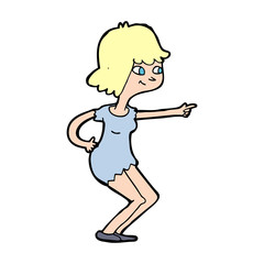 cartoon girl pointing