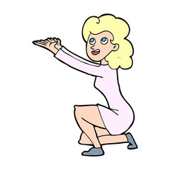 cartoon woman presentation gesture