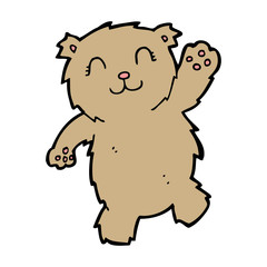 cartoon waving teddy bear