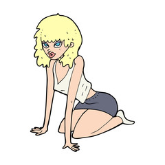 cartoon woman pulling sexy pose