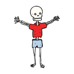 cartoon skeleton in clothes