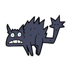 cartoon frightened black cat