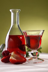 wine carafe and glass 