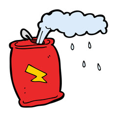 cartoon fizzing soda can