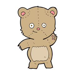 cartoon waving teddy bear