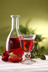 wine carafe and glass 