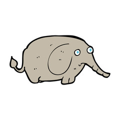 cartoon sad little elephant