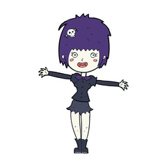 cartoon happy vampire girl