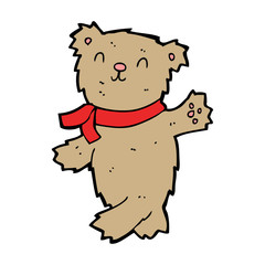 cartoon waving teddy bear