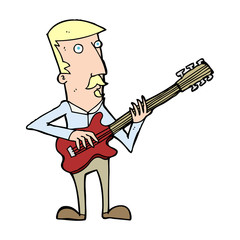 cartoon man playing electric guitar