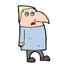 cartoon worried man