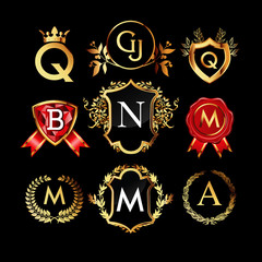 Set of luxury monograms