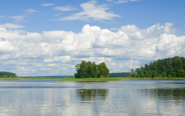 Landscape with reflection in water