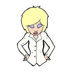 cartoon woman with hands on hips