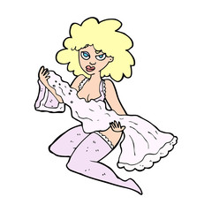 cartoon woman changing