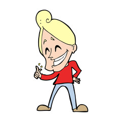 cartoon man snapping fingers