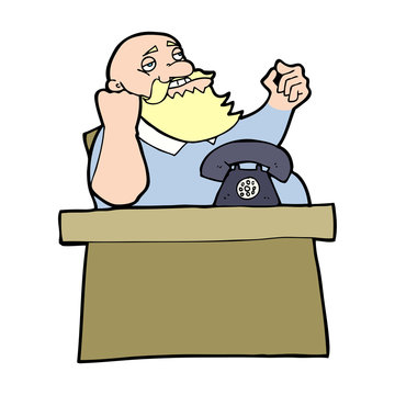 recommend clip art: cartoon arrogant boss man