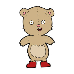 cartoon happy teddy bear in boots