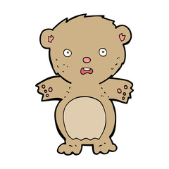 Obraz na płótnie Canvas frightened teddy bear cartoon