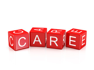  Care - Alphabet blocks isolated